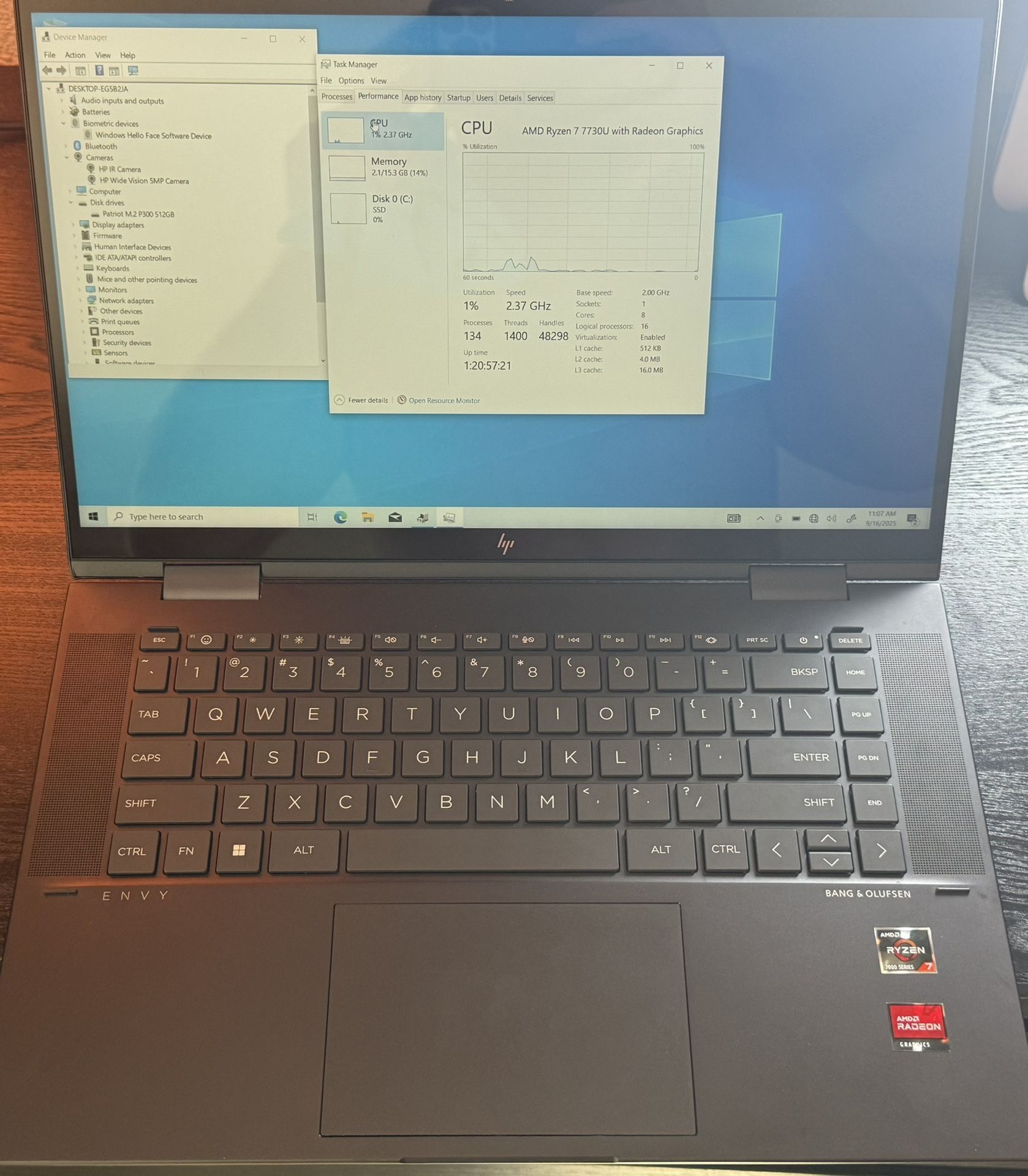 HP Envy ×360 2-in-1 15.6" Convertible Laptop AMD Ryzen 7-7730U 16GB 512GB SSD AMD GPU