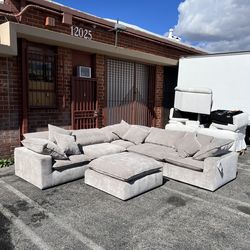 Sereen 6-piece Fabric Modular Sectional, Taupe