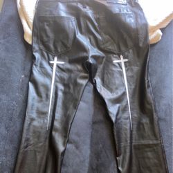 Rta Black Leather Pants Size 31