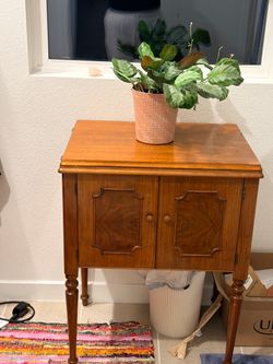 Antique wood sewing table