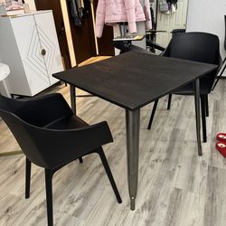 Modern Industrial Dining Table And Chairs Set