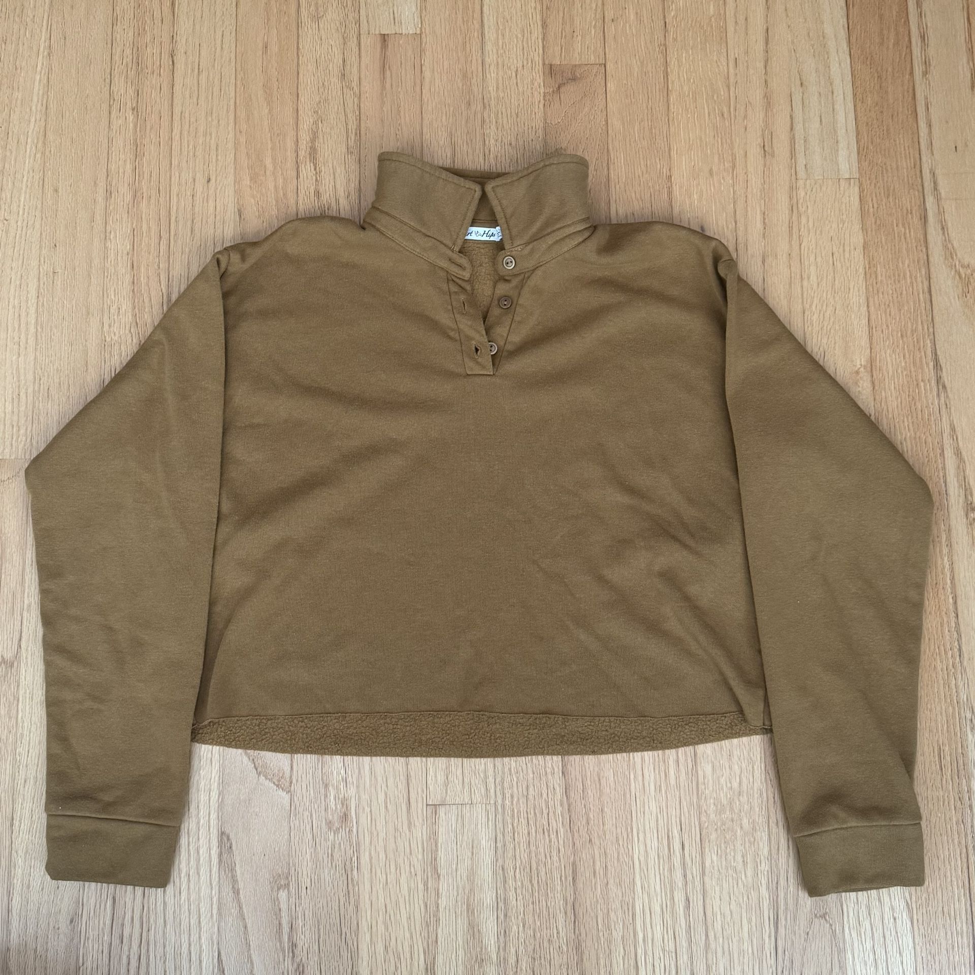  Y2K Mustard Collared Cropped Sweater 