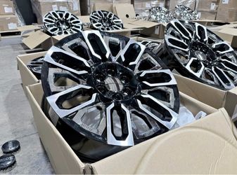 FREE DELIVERY 4 BRAND NEW GMC Sierra Yukon Denali Ultimate OE STYLE 22” BLACK Machined Rims
