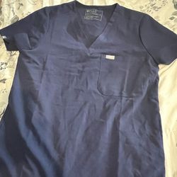 Navy Figs Scrub Top
