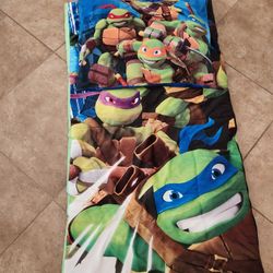 Ninja Turtle Sleeping Bag & Pillow (Like New)