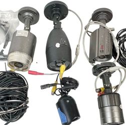 Lot of 5 Q-See Wired Bullet Security Cameras Night Vision QSDS14273W QMS7010D