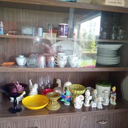Antique Glass China And Plates
