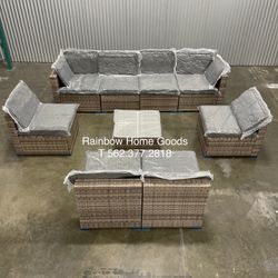 Huge 9pc Outdoor Patio Furniture Conversation Set