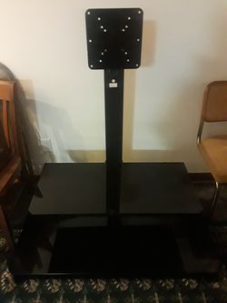 TV stand, black glass shelves fit up to 46"