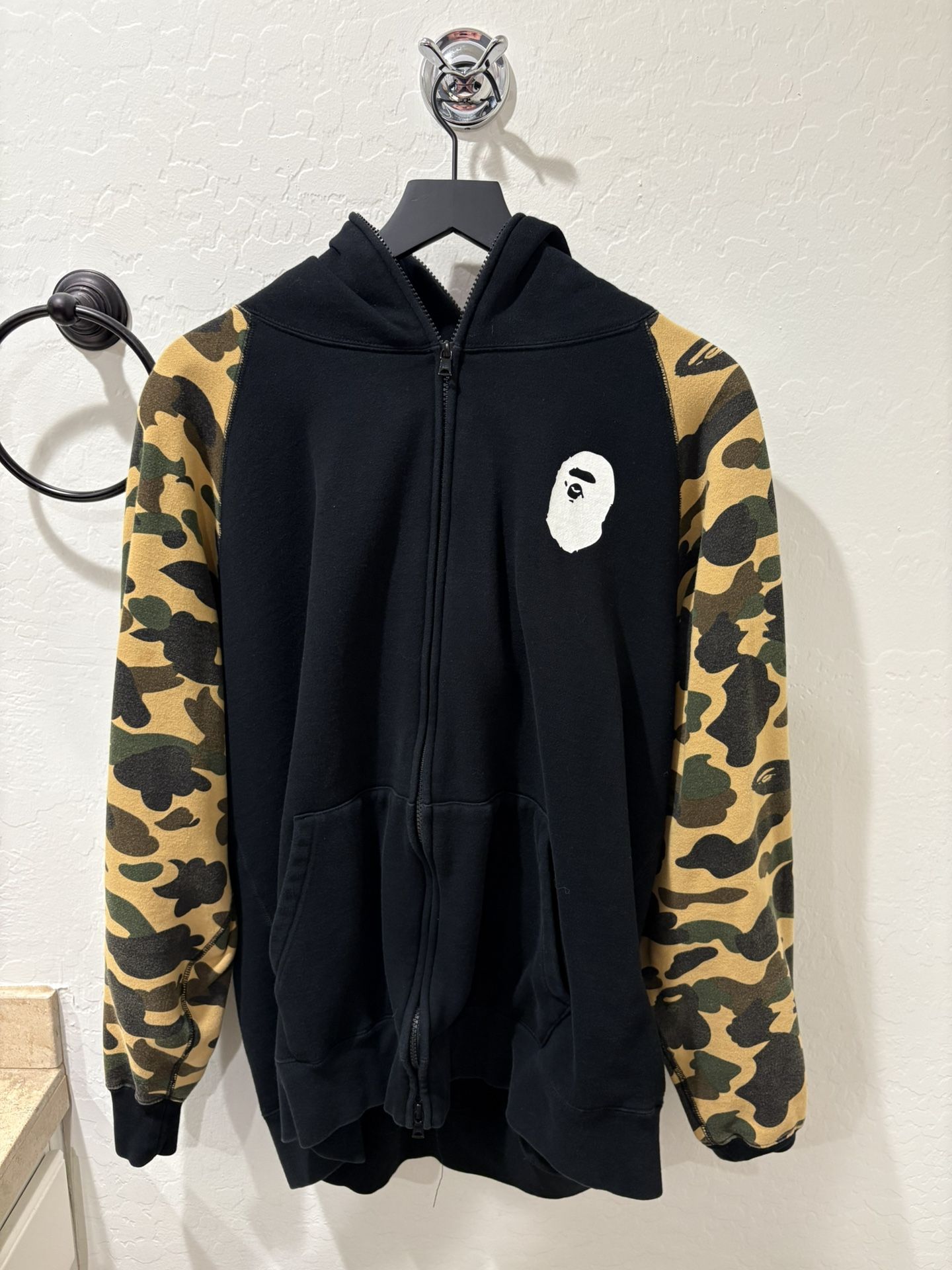 Bape Premium Happy New Year 1st Camo Sleeves Full Zip Hoodie Sz 3X
