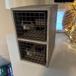 Wooden Storage With Metal Drawers 