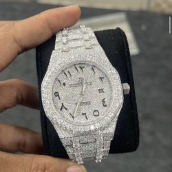 Bust down moissanite watch