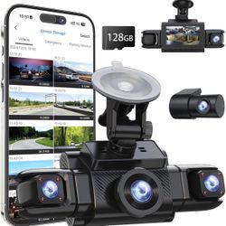 360 View 4 Channel Dash Cam Front and Rear Left Right Inside Camera for Cars, GPS and 5G Band WiFi, Night Vision, 160 Wide Angle, WDR, 24H Parking Mod