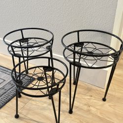 Set Of Three Metal Plant Stands 