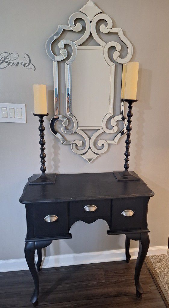 Console Table + Mirror + Candles