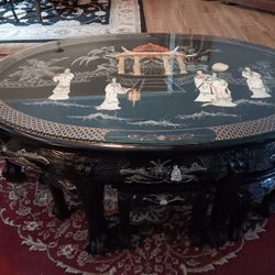 Pearl Inlaid Oriental Coffee Table