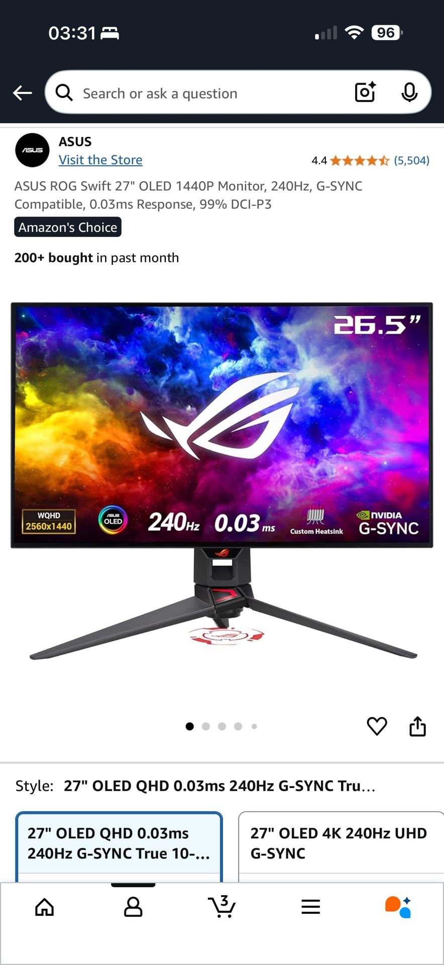 OLED Rog Strix Monitor