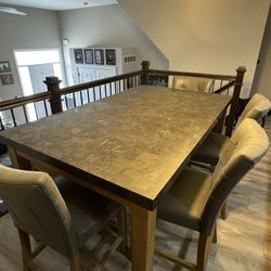 Kitchen Table, 4 Chairs and Bench With Storage And Sideboard