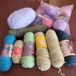 Huge lot of various yarn. Some with tags, some not. Please see the photos for weight of each skein