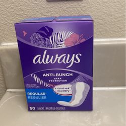 Always Anti Bunch Xtra Protection Regular Unscented Daily Liners (50 Ct)