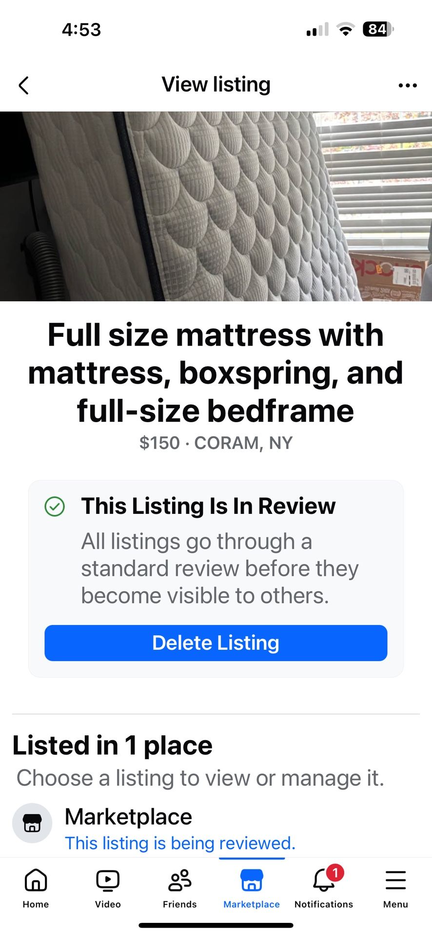Full Size Mattress With Boxspring And Bedframe
