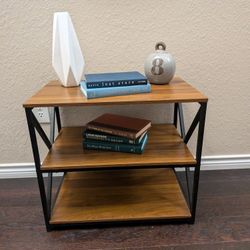 3 Tier Brown End Table X Metal Frame Marie Industrial. $40 OBO