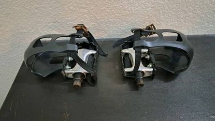 Excellent Caged Aluminum Pedals for MTB  Road Bike Stationary Bike