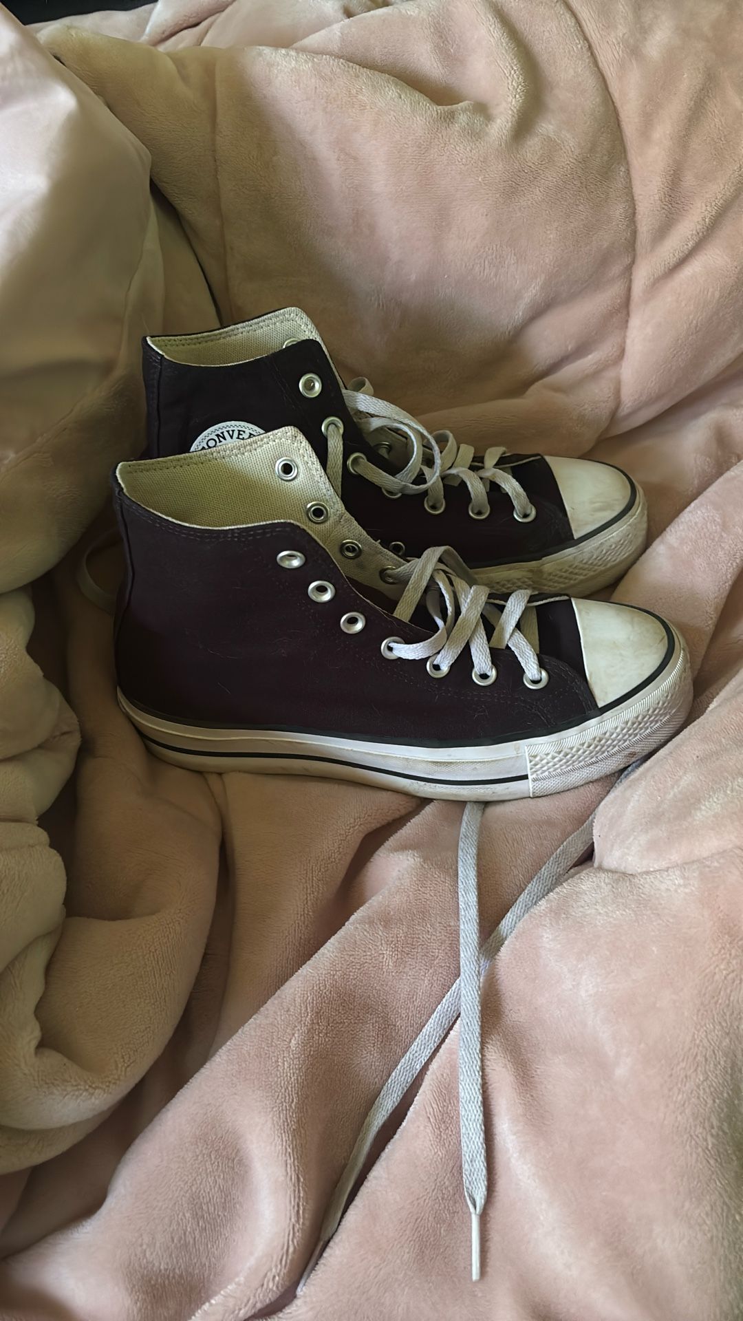 Black High Top Platform Converse Size 8.5