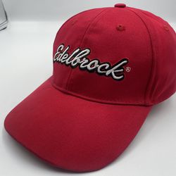 Edelbrock Red Racing Hat Cap Embroidered Adjustable White Black Logo