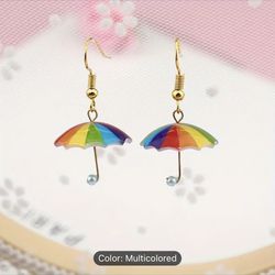 Multicolored Umbrella Earrings 