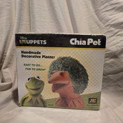 Kermit The Frog Chia Pet - Handmade Decorative Planter Seeds Tray - Muppets
