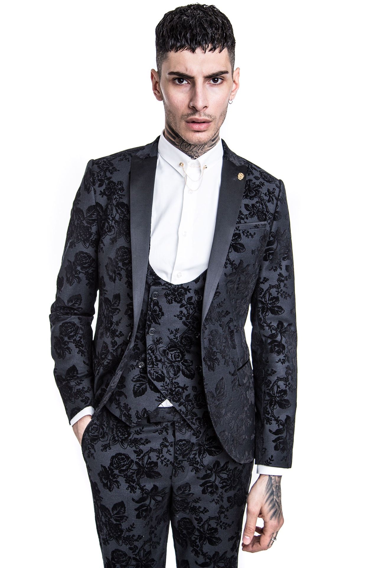 Noise & Monkey ASOS Black Velvet Prom Suit Formal Tuxedo Blazer