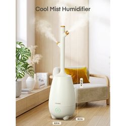 FOHERE Humidifiers for Bedroom Large Room Home, 5L Quiet Cool Mist Top Fill Humidifier with Essential Oil Diffuser, Remote Control, Smart Humidistat, 