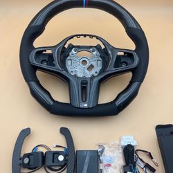 Carbon Fiber Steering Wheel 2021-23 BMW G80 G82 G83 G29 M3 M4 F95 Paddle shifter
