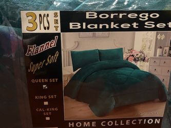 Blanket Blue 3 Pcs Set W/ Pillow Cases