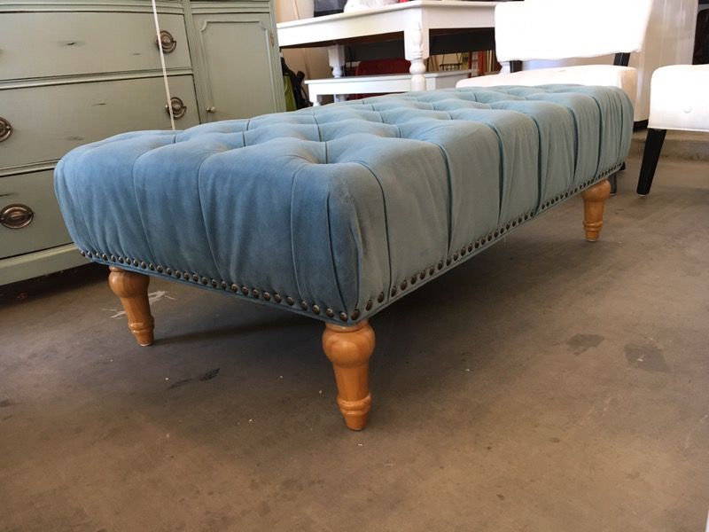 Beryl Green Marcelle tufted ottoman from World Market