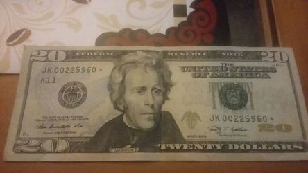 20$ bill with special star Note asking 50$ obo