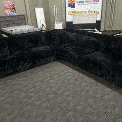 Large Black Modular Sectional 