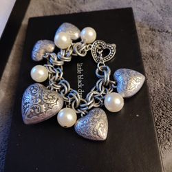 Sterling Silver Heart Charm Bracelet