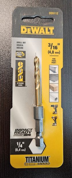 **NEW** Dewalt 3/16" Impact Ready Titanium Drill Bit (DD5112)