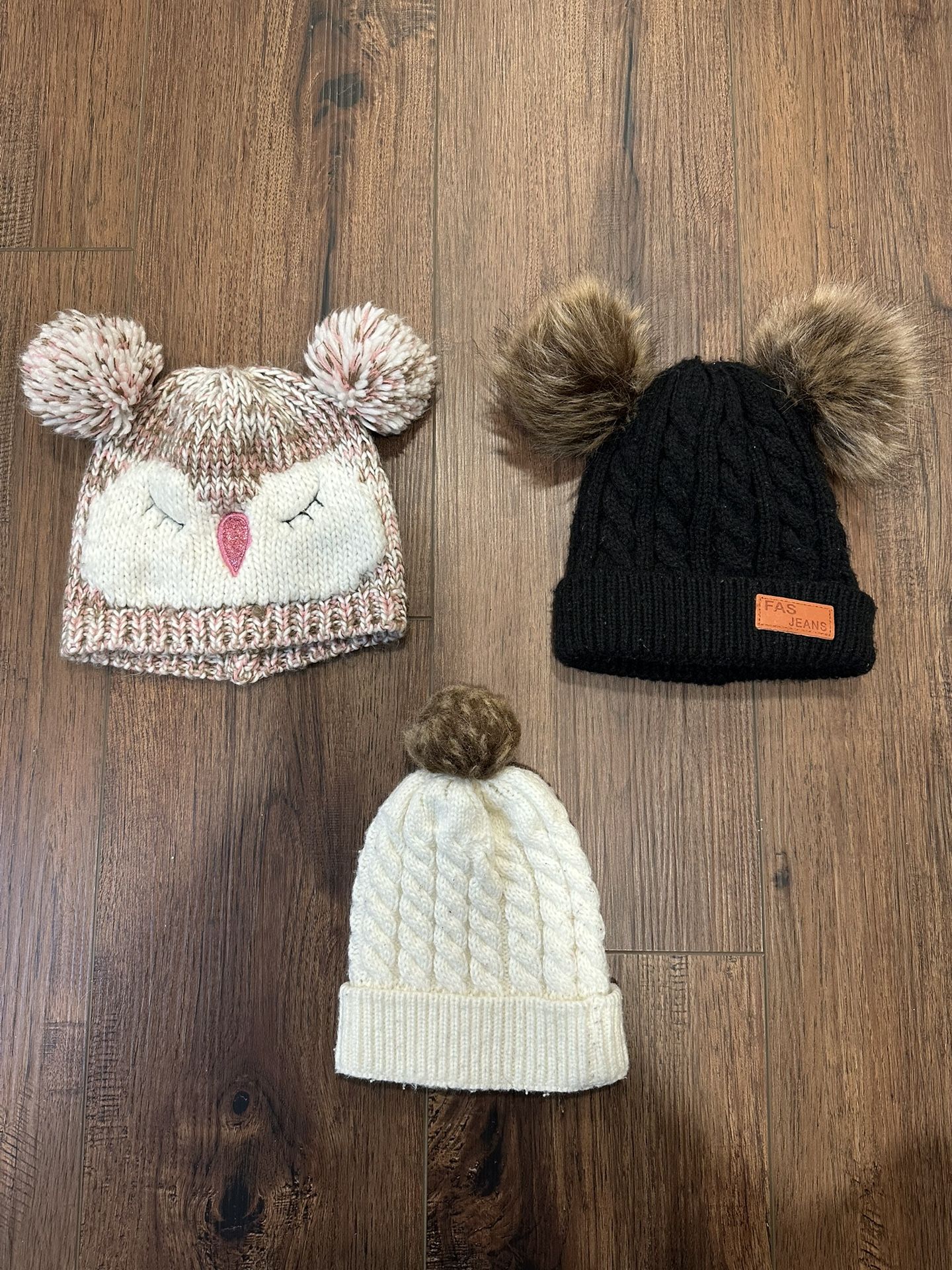 Baby Girl Winter Hats (3 total)