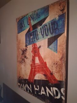 Eiffel Tower Vintage Wall Art on Wood