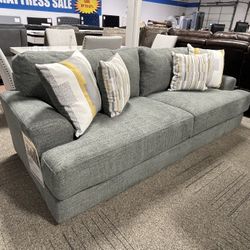 Large Grey Chenille Sofa