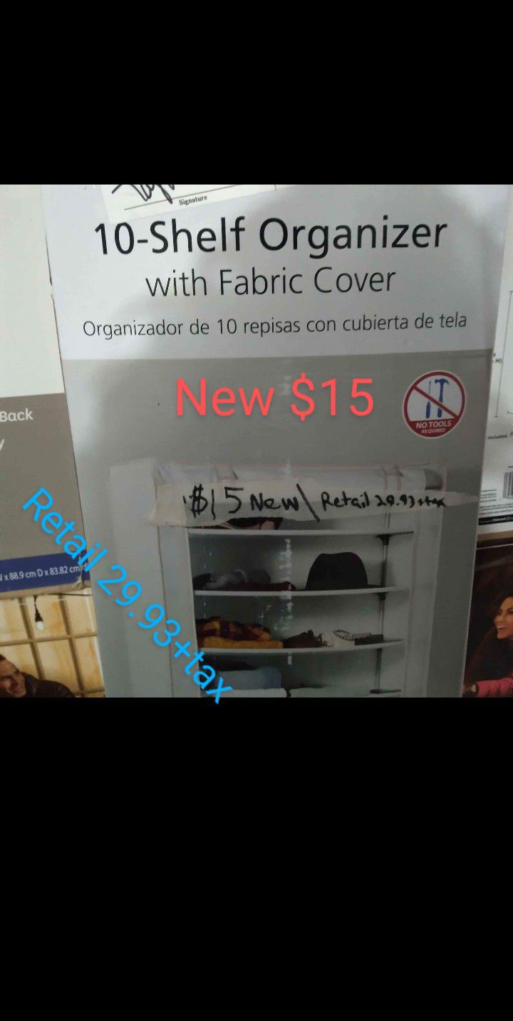 Ten Shelf Organizer With Fabric Cover