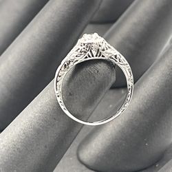 14K Diamond Filigree Ring