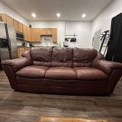 Used Red Leather Couch