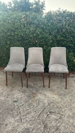 Free-3 gray cloth chairs.