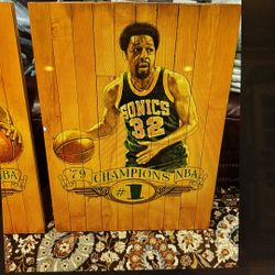 Fred Brown 1979 Nba  Champions Painting on Coliseum floor