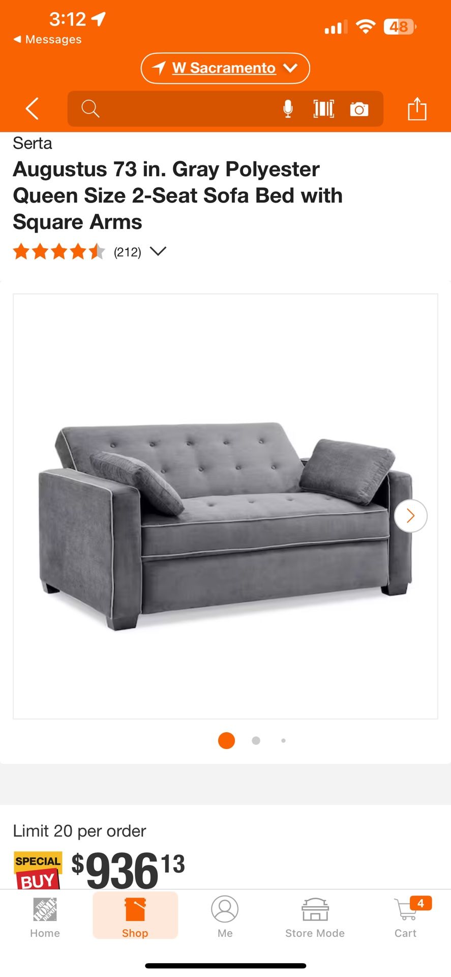 NEW Couch Sofa. Sealy Dream Convertibles. Still In Box!. Converts To QUEEN Size Lounge Or Bed! $700 OBO