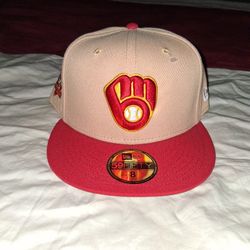 New Era 59/50 Fitted Hat "Milwaukee Brewers" Size 8 Brand New 